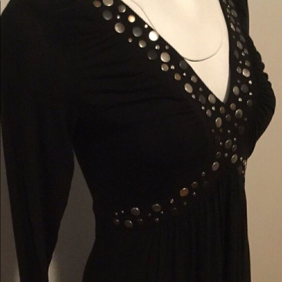 Bailey 44 Dress Metal Stud V-Neck Long Sleeve NWT - Picture 6 of 8